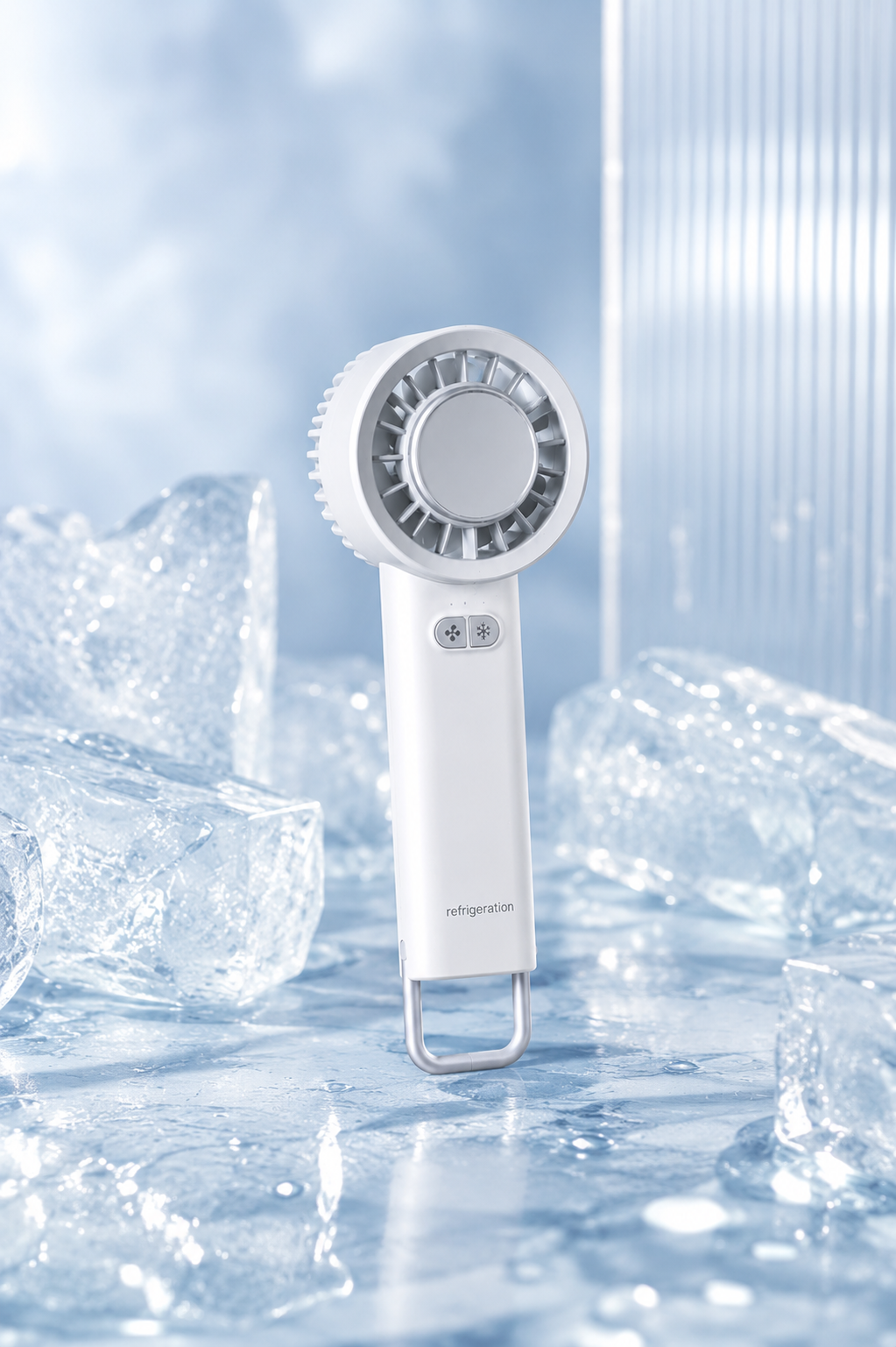 Portable Turbo Cooling Fan with Ice Cooling Plate | Rechargeable Mini Fan | 3 Speed Personal Air Cooler